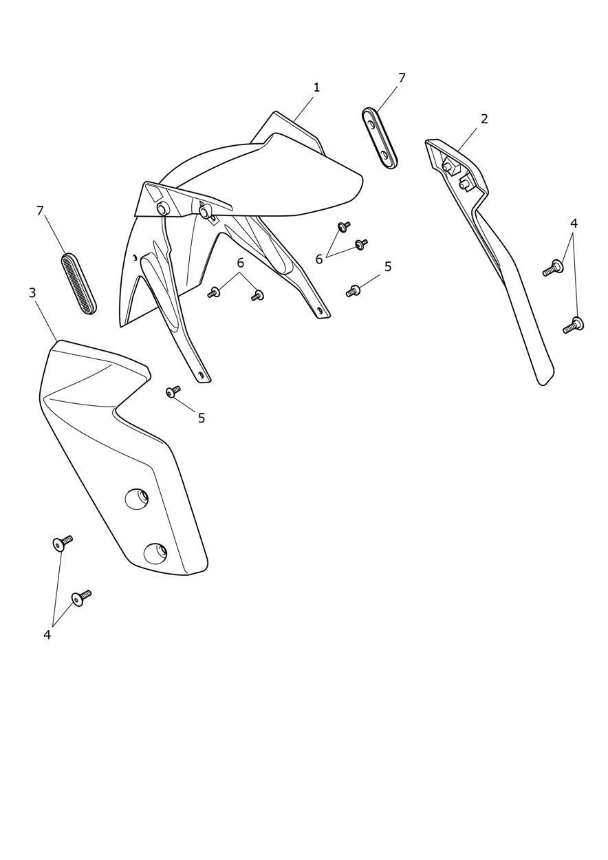 Front Mudguard exploded diagram