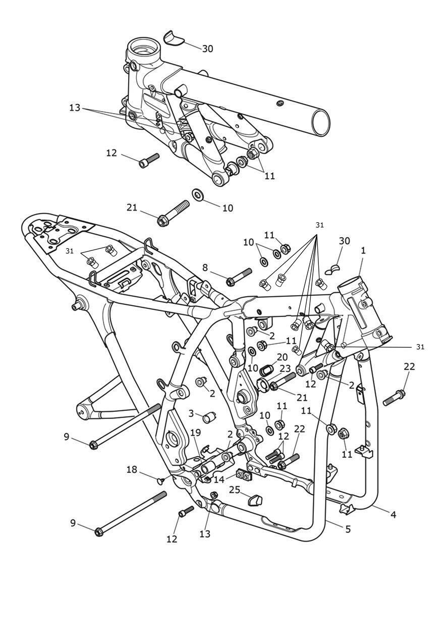 Main Frame Assembly exploded diagram