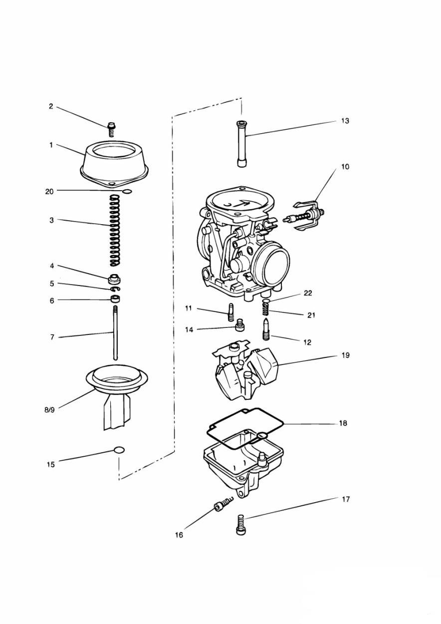 Carburettor Parts 3 Cyl (Carb assy T1240635) exploded diagram