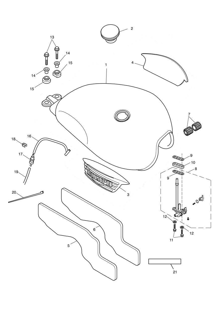 Fuel Tank & Fittings exploded diagram