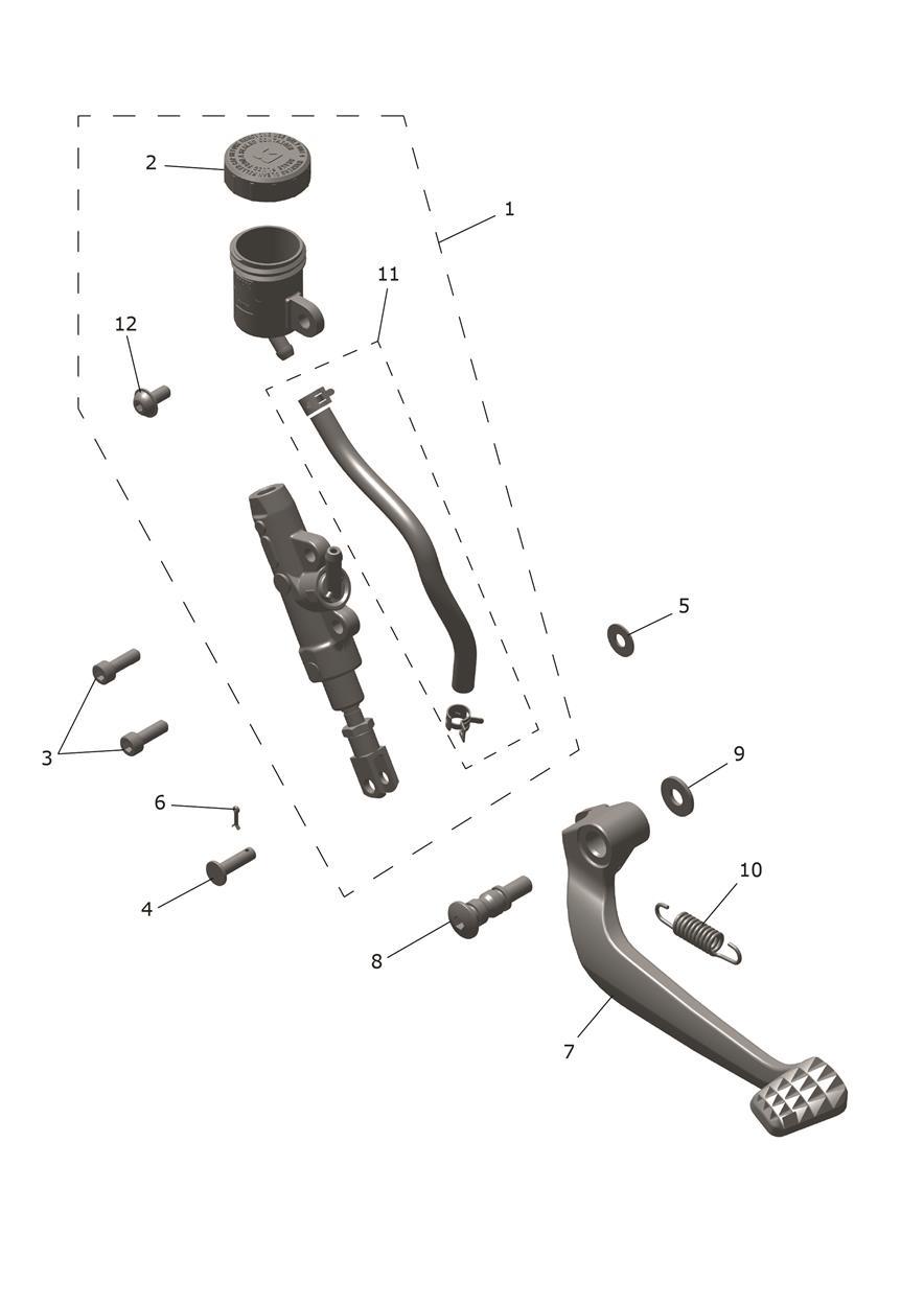 Rear Master Cylinder exploded diagram