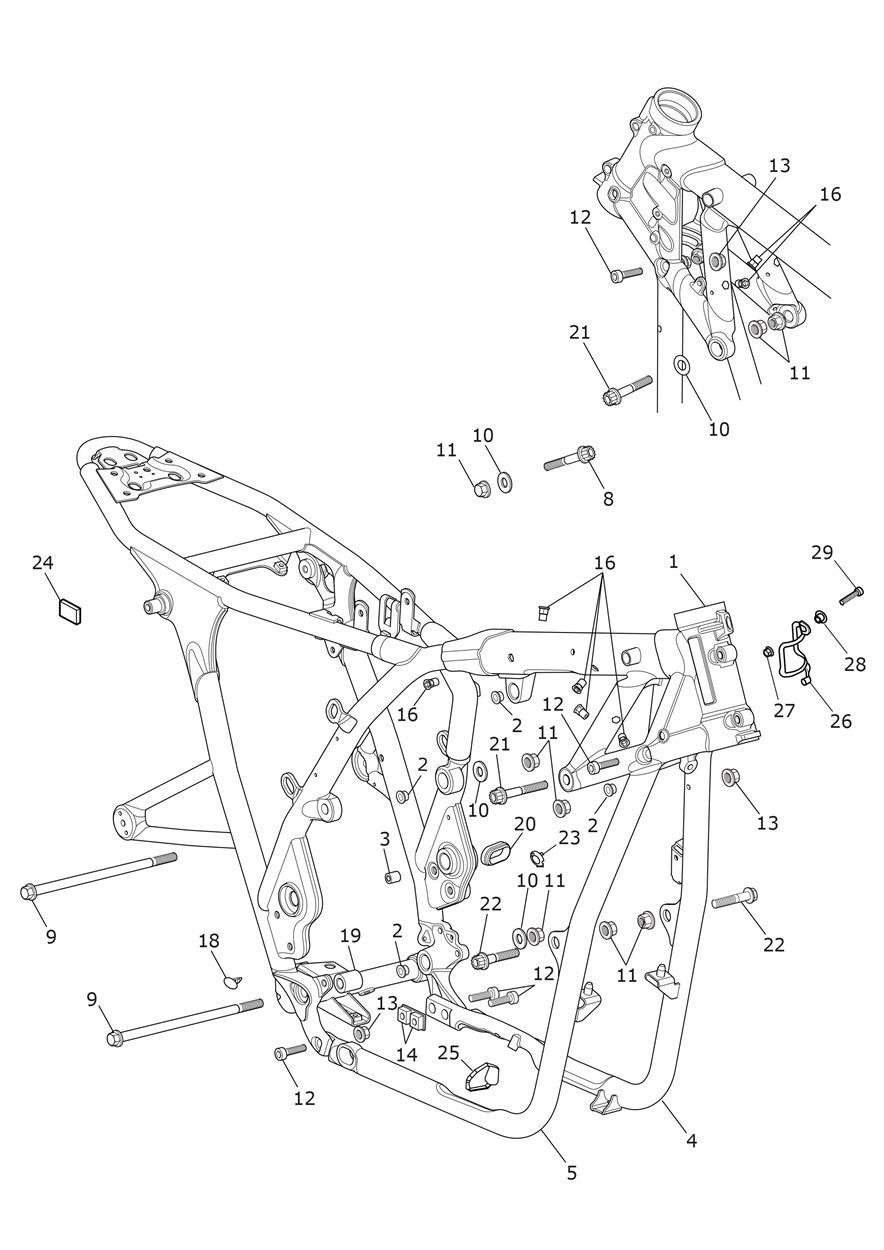 Main Frame Assembly exploded diagram