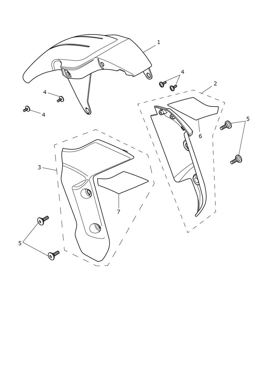 Front Mudguard exploded diagram