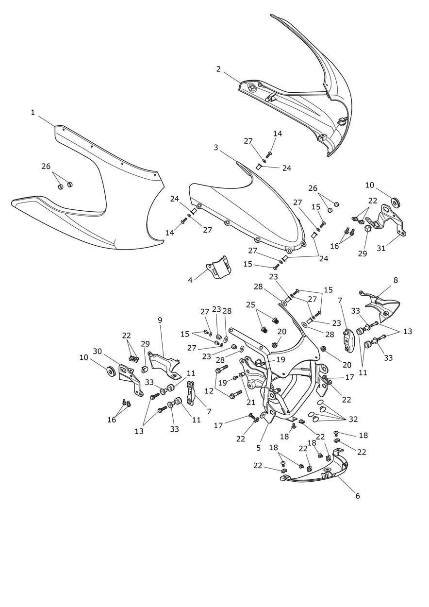 Cockpit Fairing exploded diagram