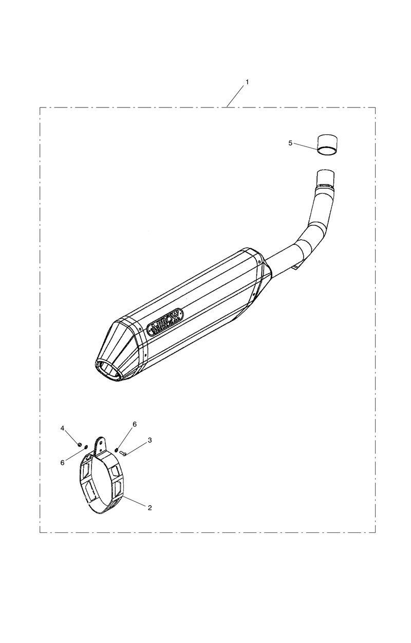 Silencer, Slip On, Arrow, UC exploded diagram