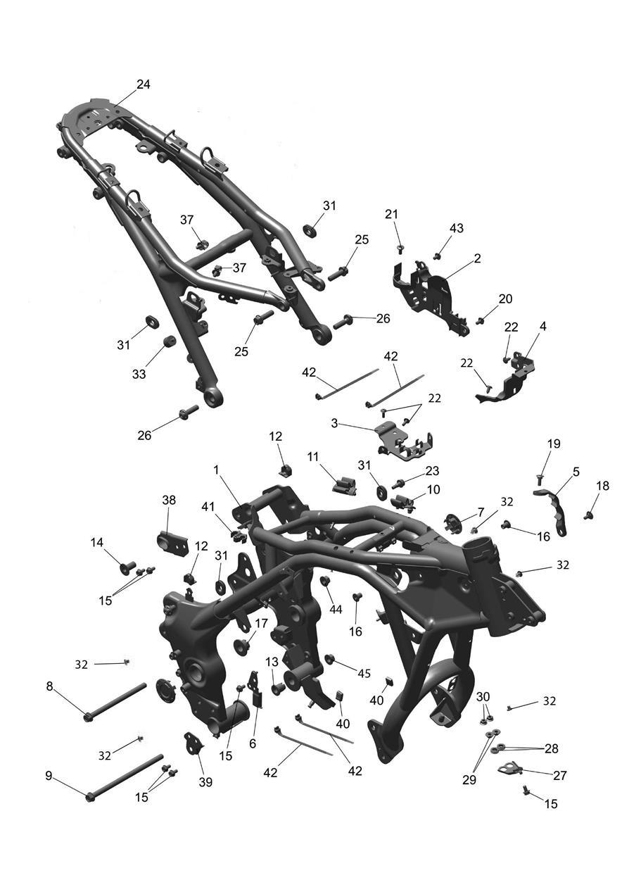 Frame & Rear Subframe exploded diagram