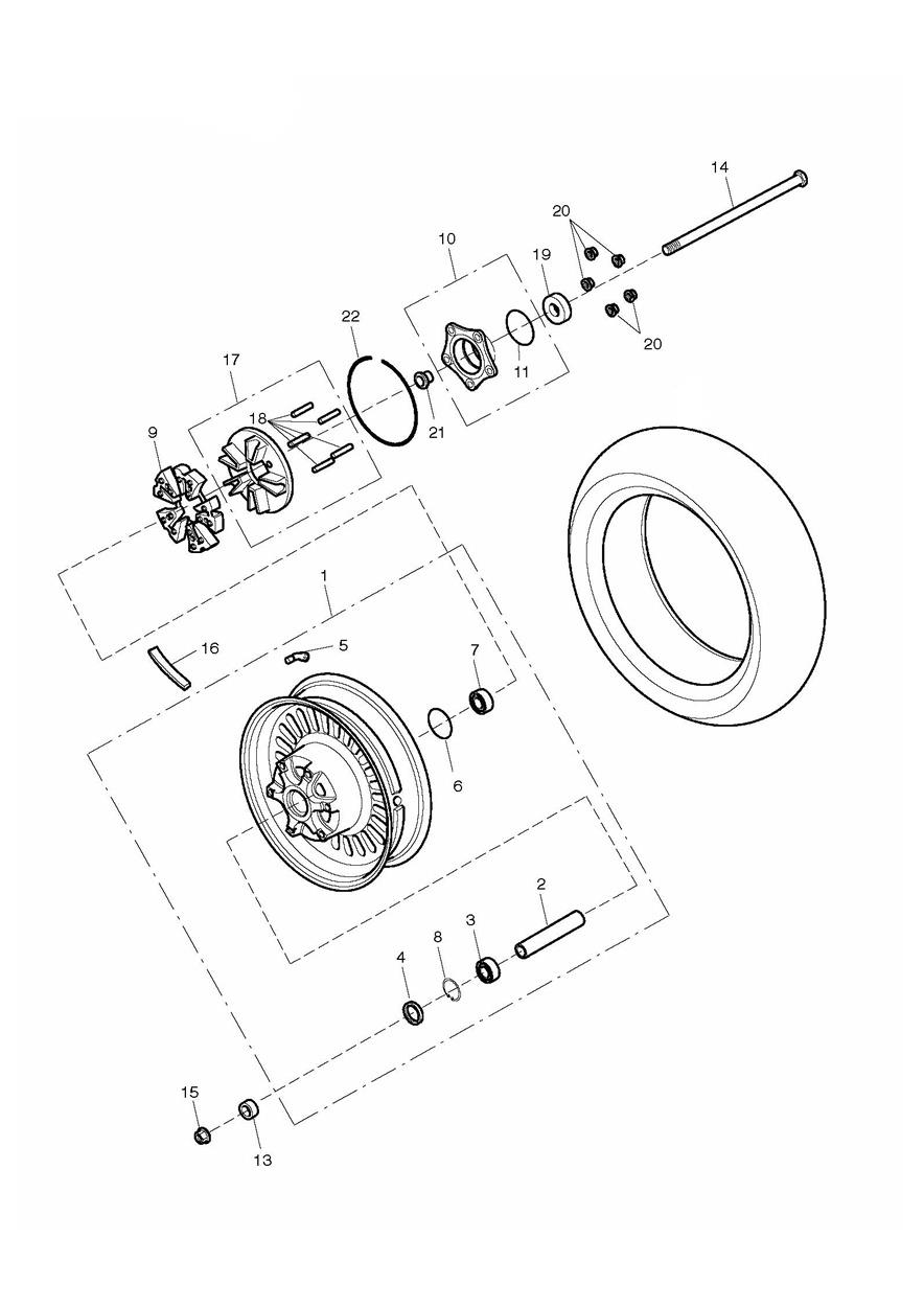 Rear Wheel & Final Drive exploded diagram