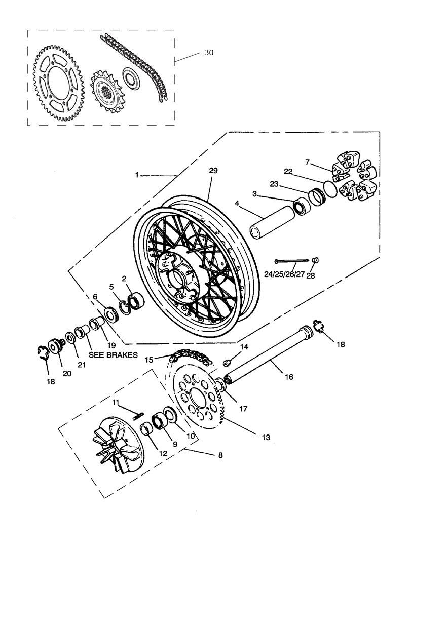 Rear Wheel/Final Drive exploded diagram