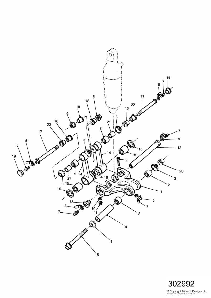 Rear Suspension Linkage exploded diagram