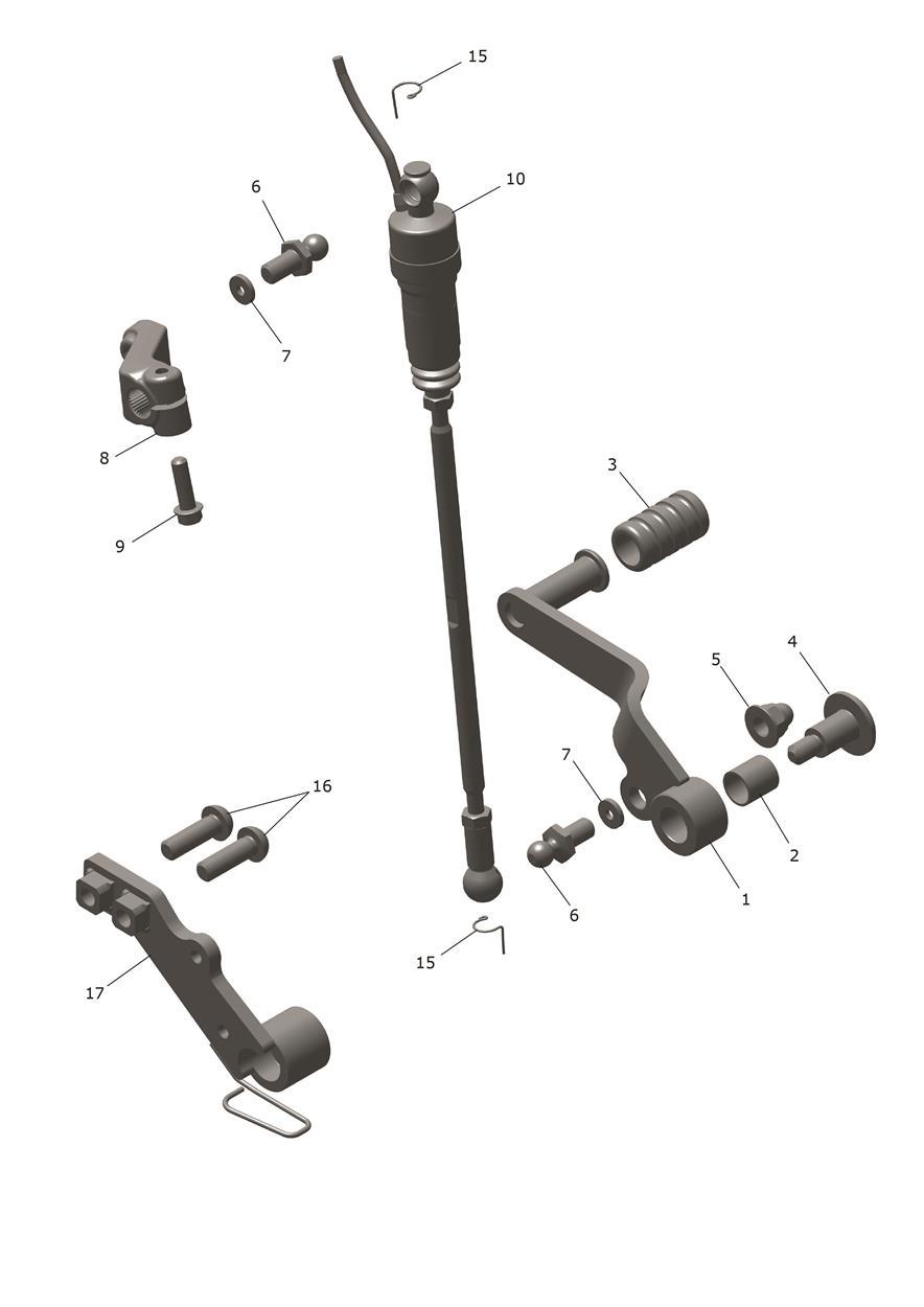 Gearchange Mechanism - Triple Tribute Only exploded diagram