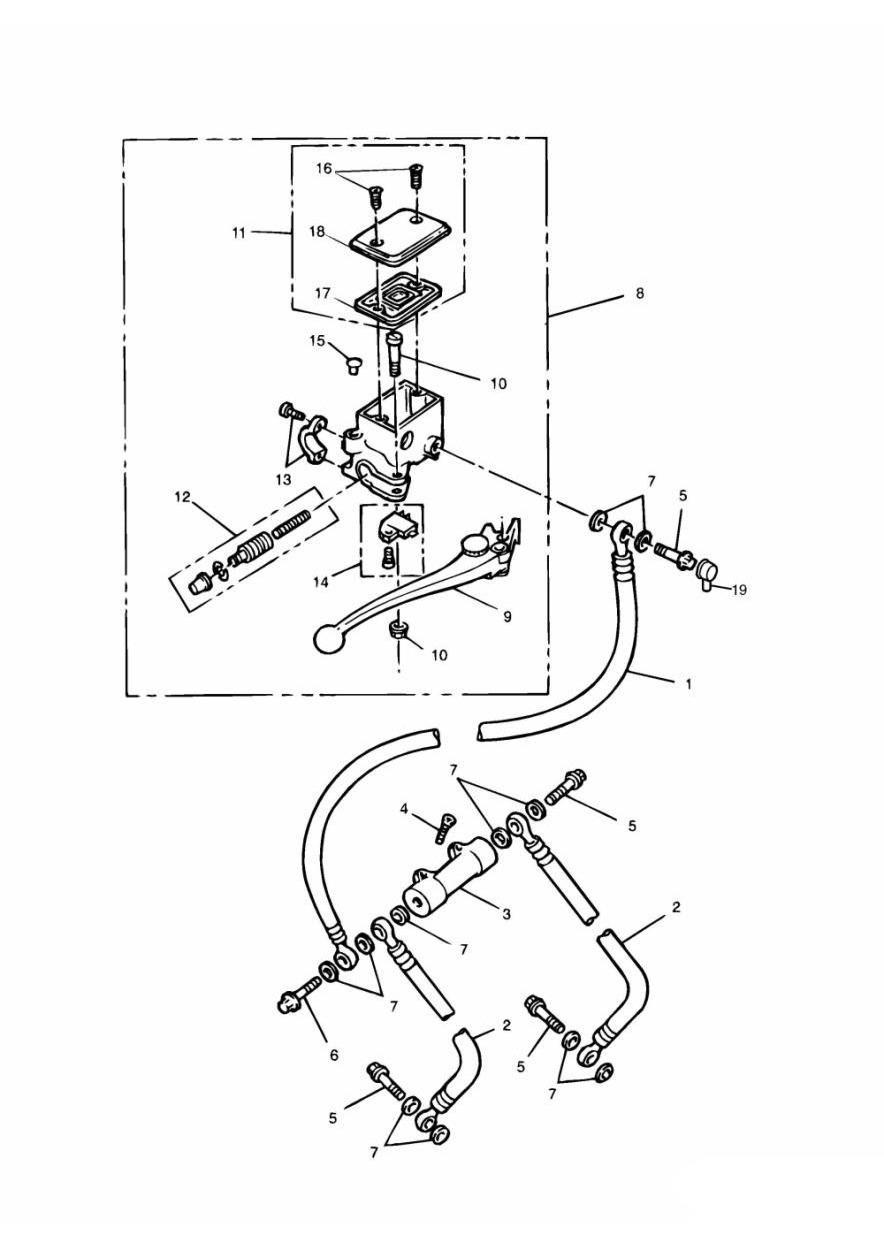 Front Brake Master Cylinder exploded diagram