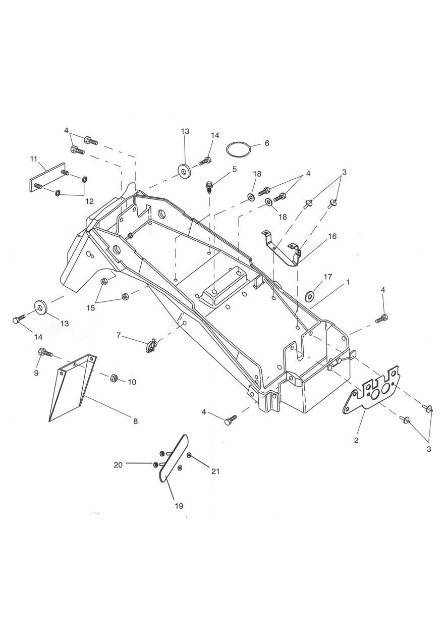 Rear Mudguard & Battery Box exploded diagram