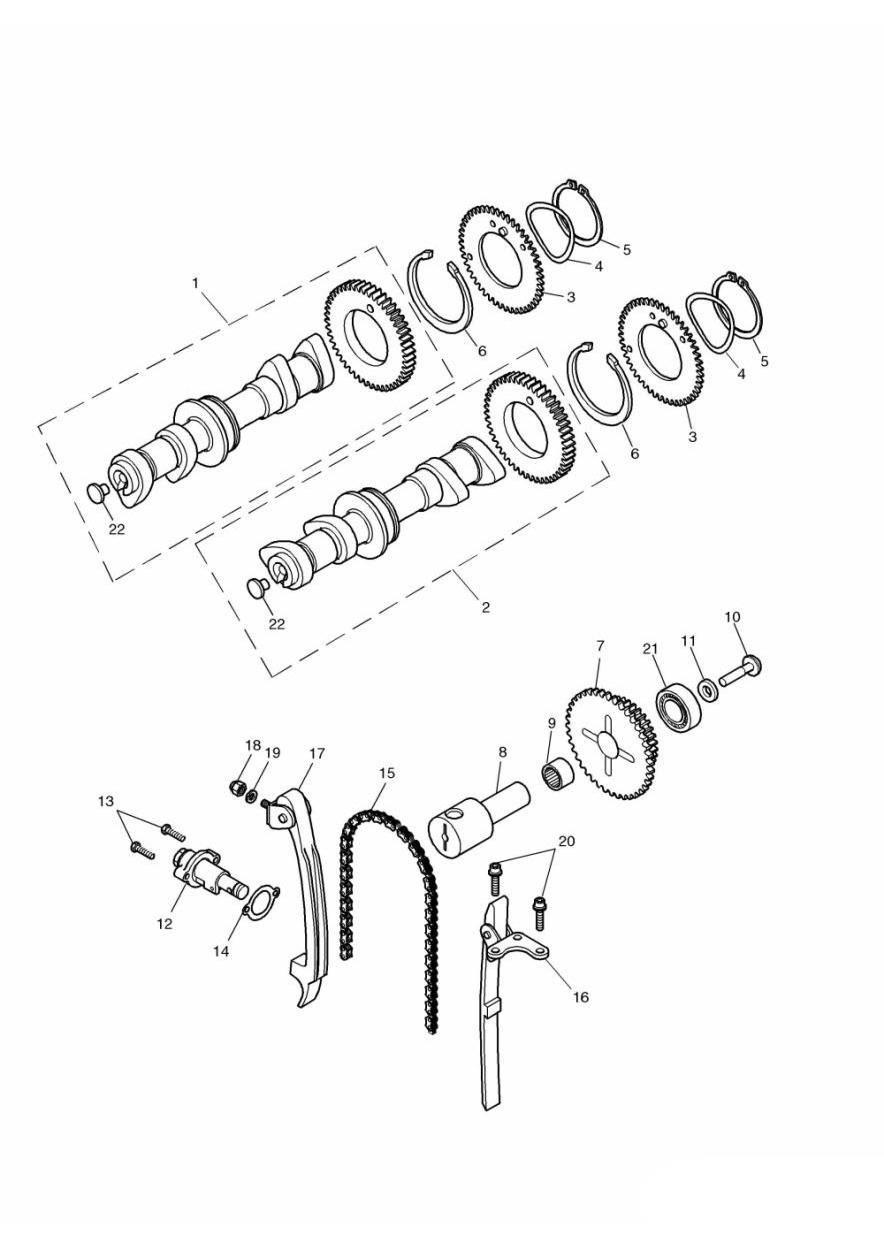 Camshaft and Drive exploded diagram