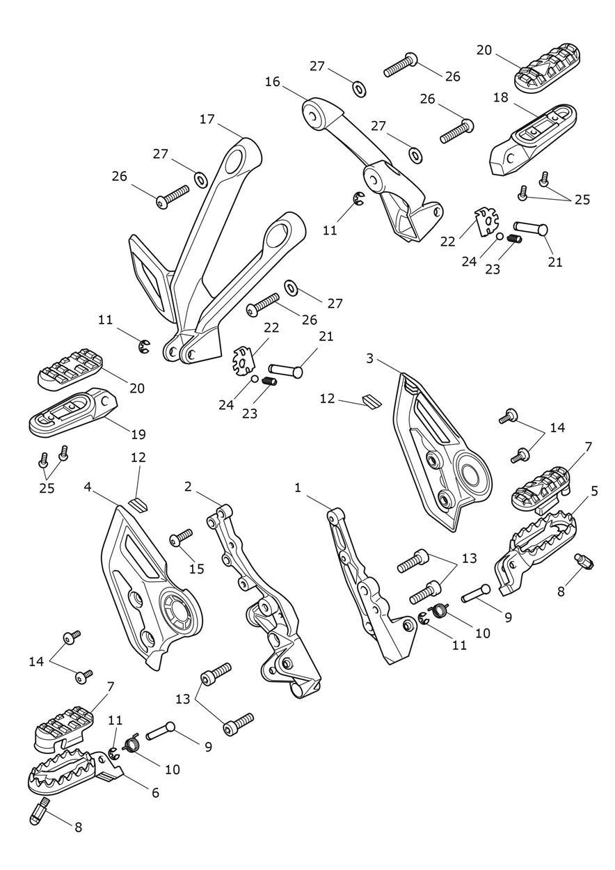 Foot Controls exploded diagram