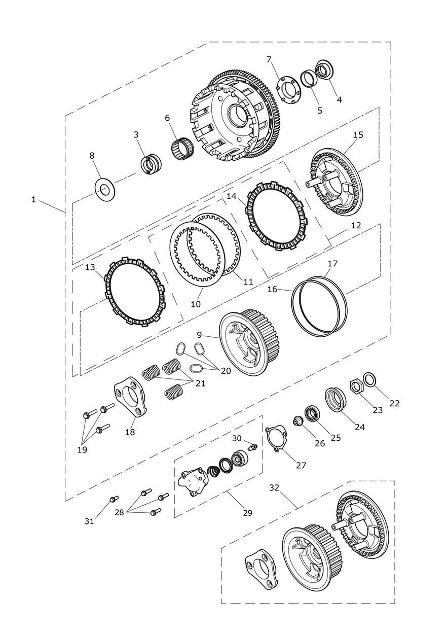 Clutch exploded diagram