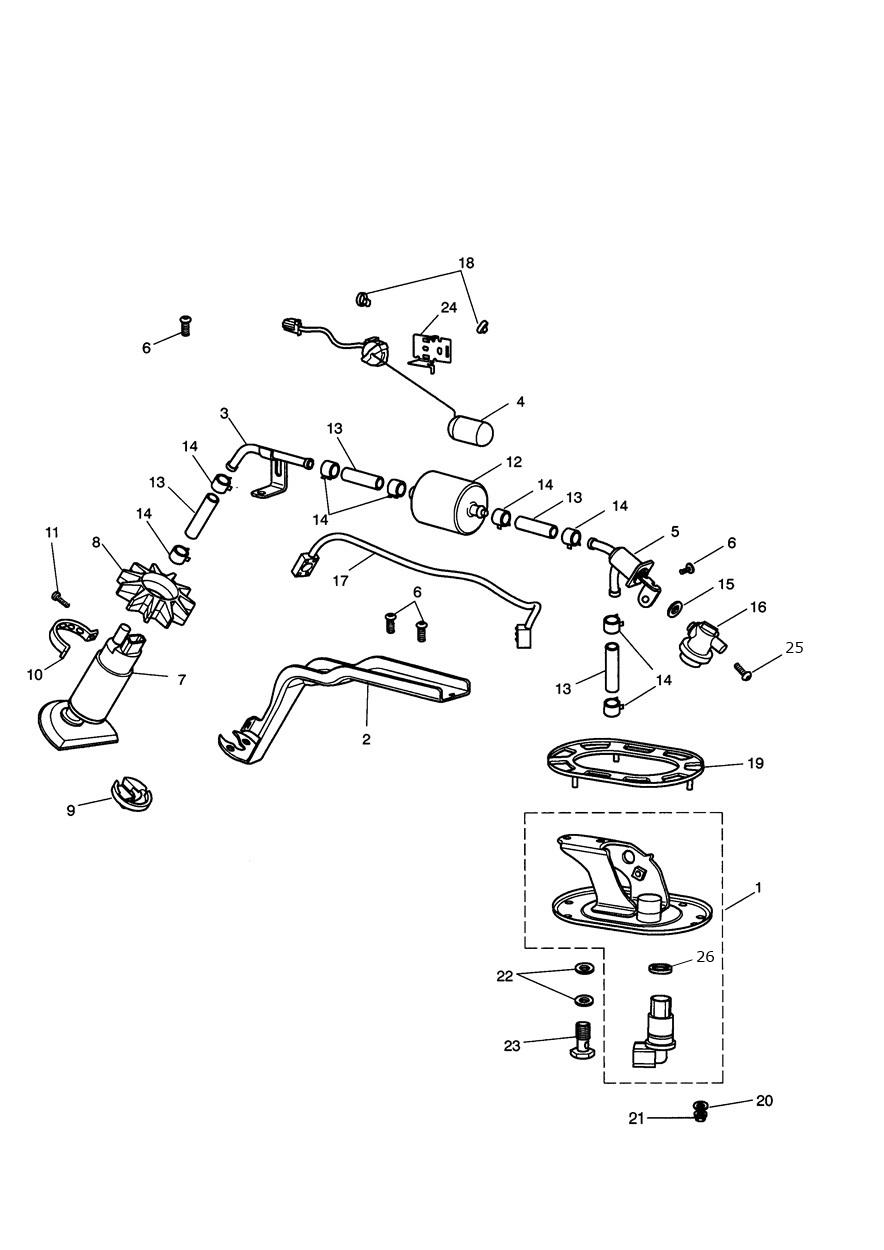 Fuel Pump & Filter exploded diagram