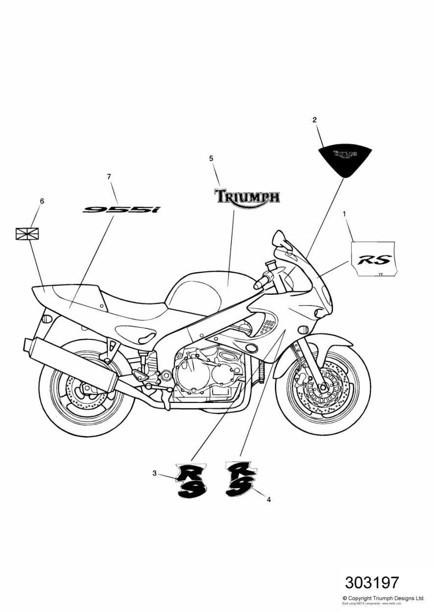 Bodywork - Decals exploded diagram