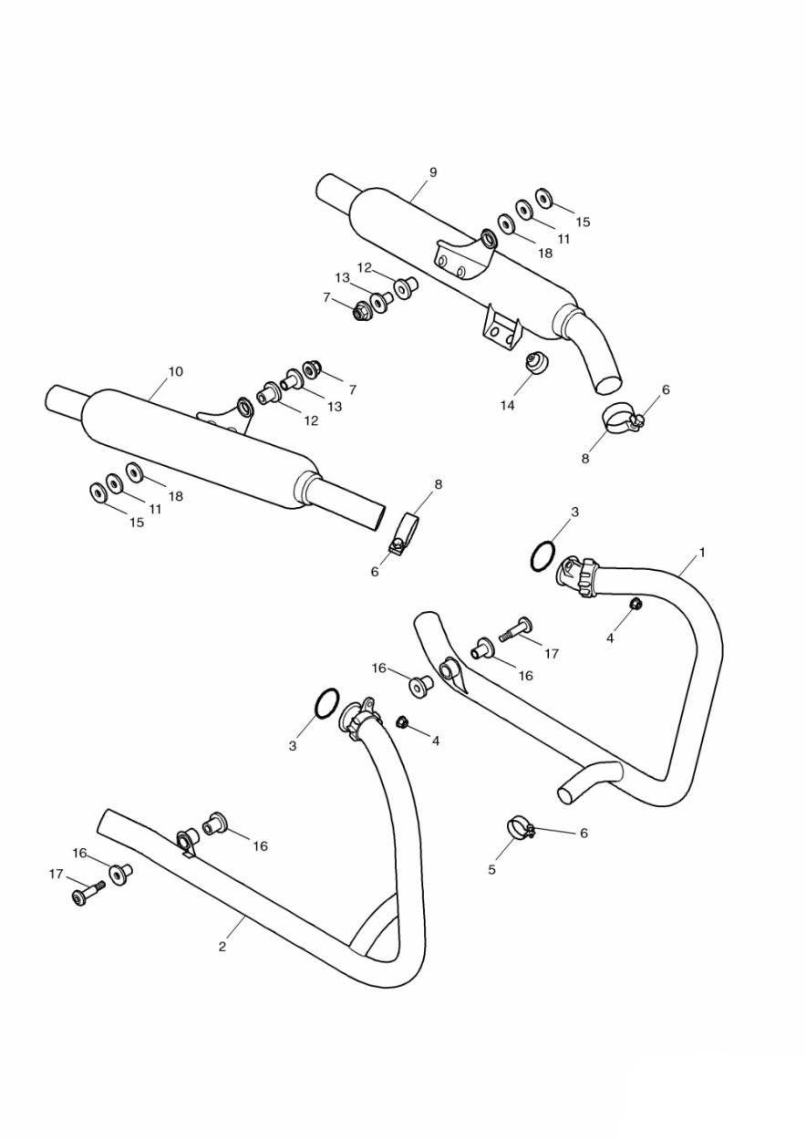 Exhaust System - Bonneville exploded diagram