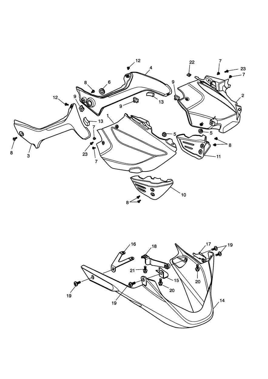 Side Fairings exploded diagram