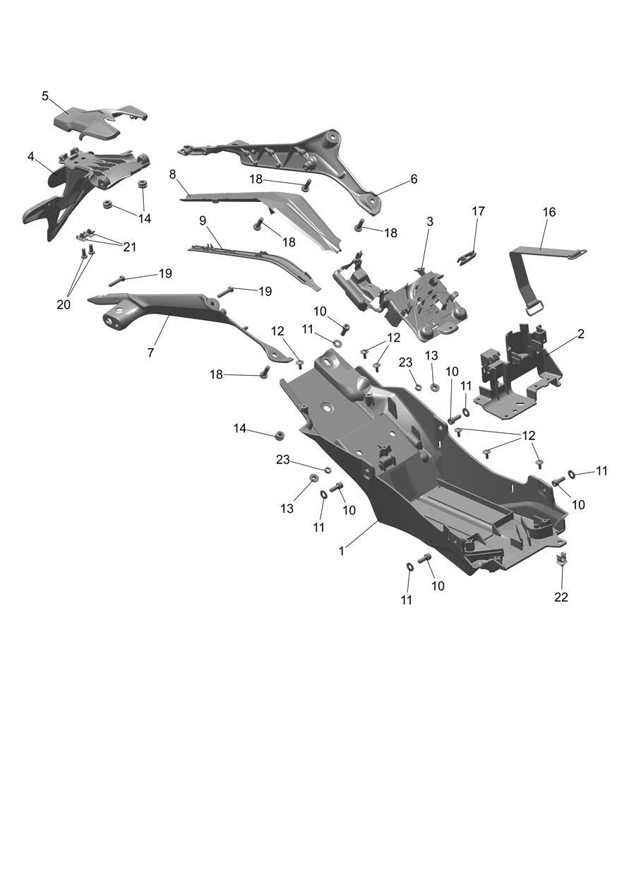 Rear Mudguard exploded diagram