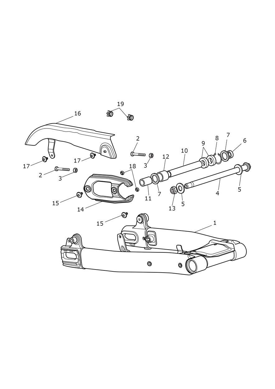 Swingarm Assembly exploded diagram