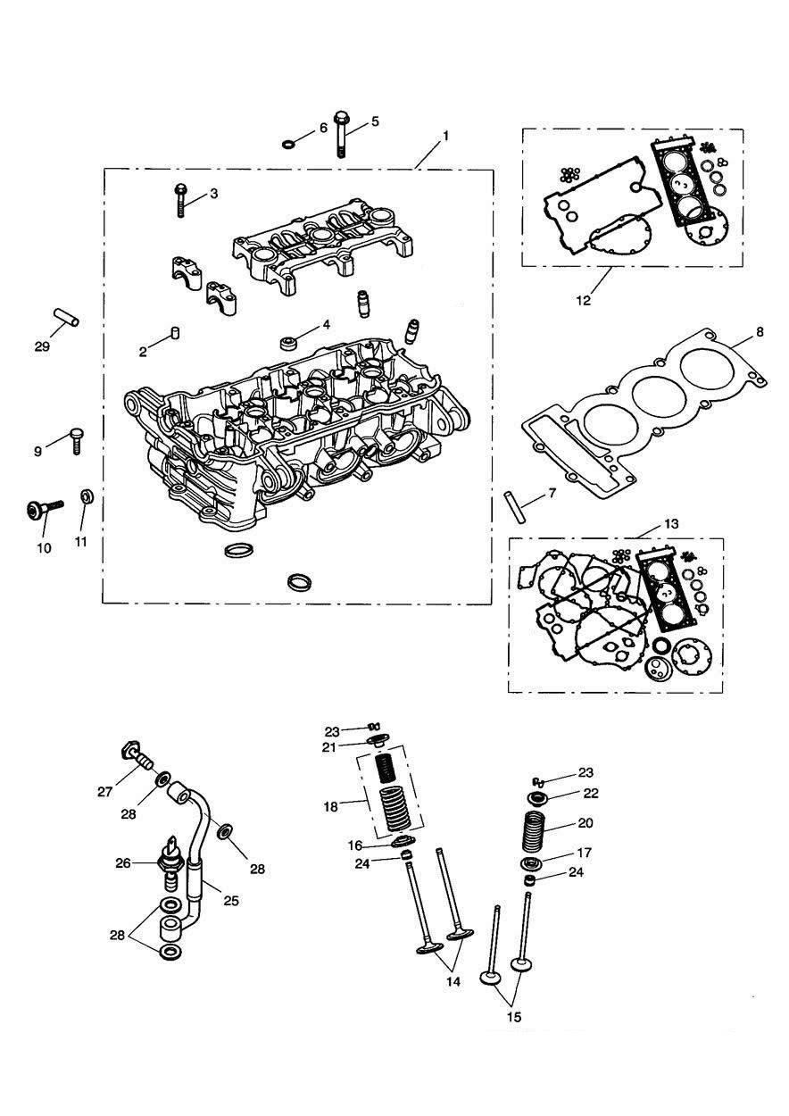 Cylinder Head and Valves exploded diagram