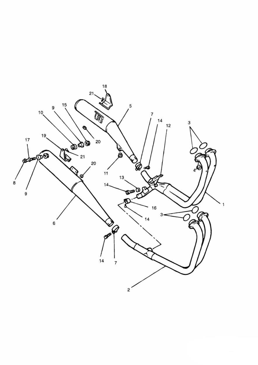 Exhaust System 4 Cylinder Engines exploded diagram