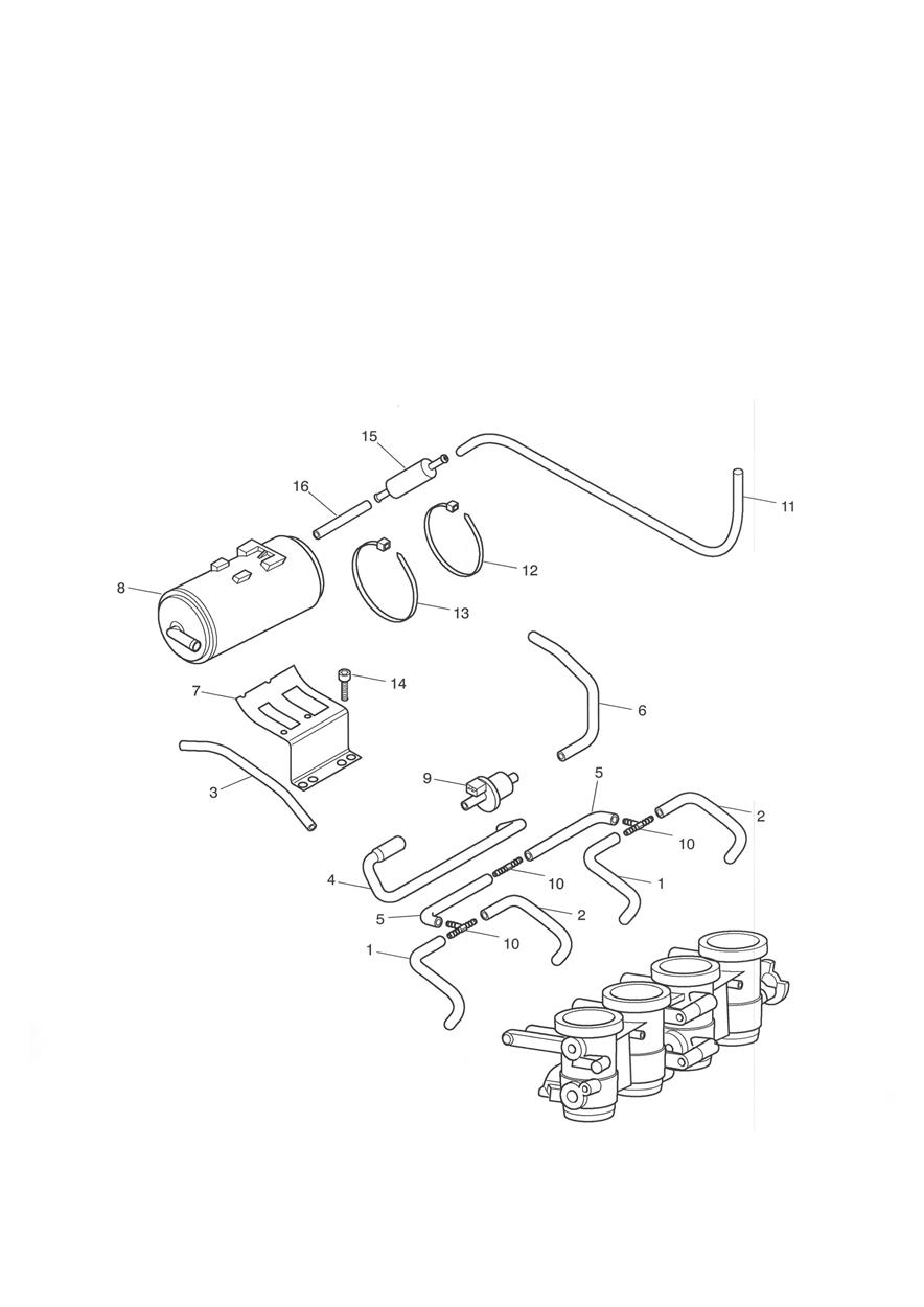 Evaporative Loss Equipment California only - Daytona 650 exploded diagram