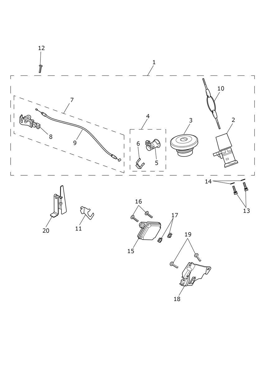Ignition Switch & Lockset exploded diagram