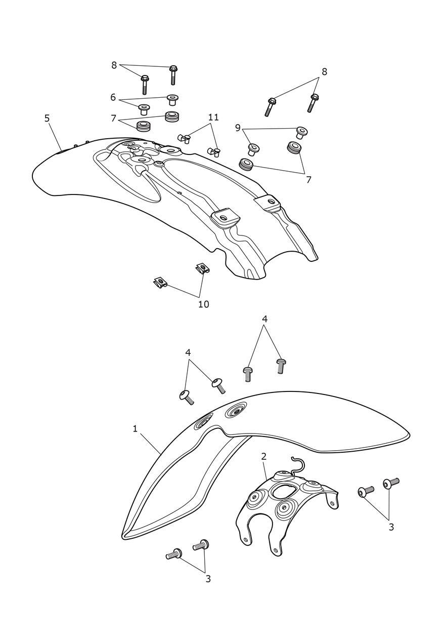 Mudguards exploded diagram