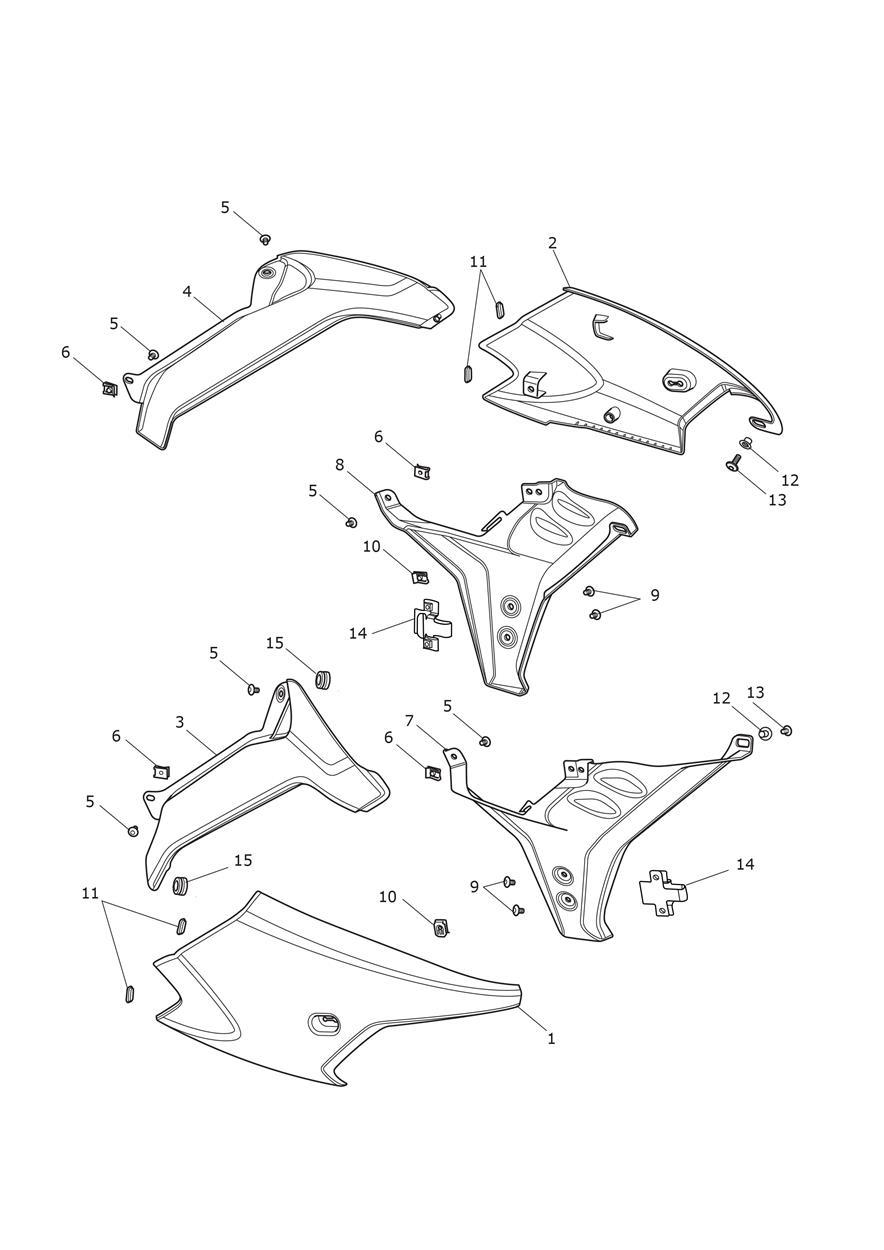 Side Fairings exploded diagram