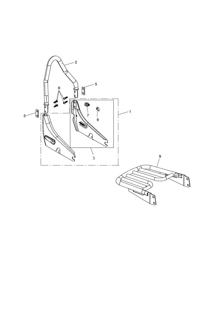 Passenger Backrest & Rack - Special Edition Only exploded diagram