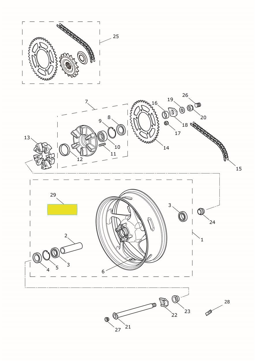 Rear Wheel & Final Drive exploded diagram