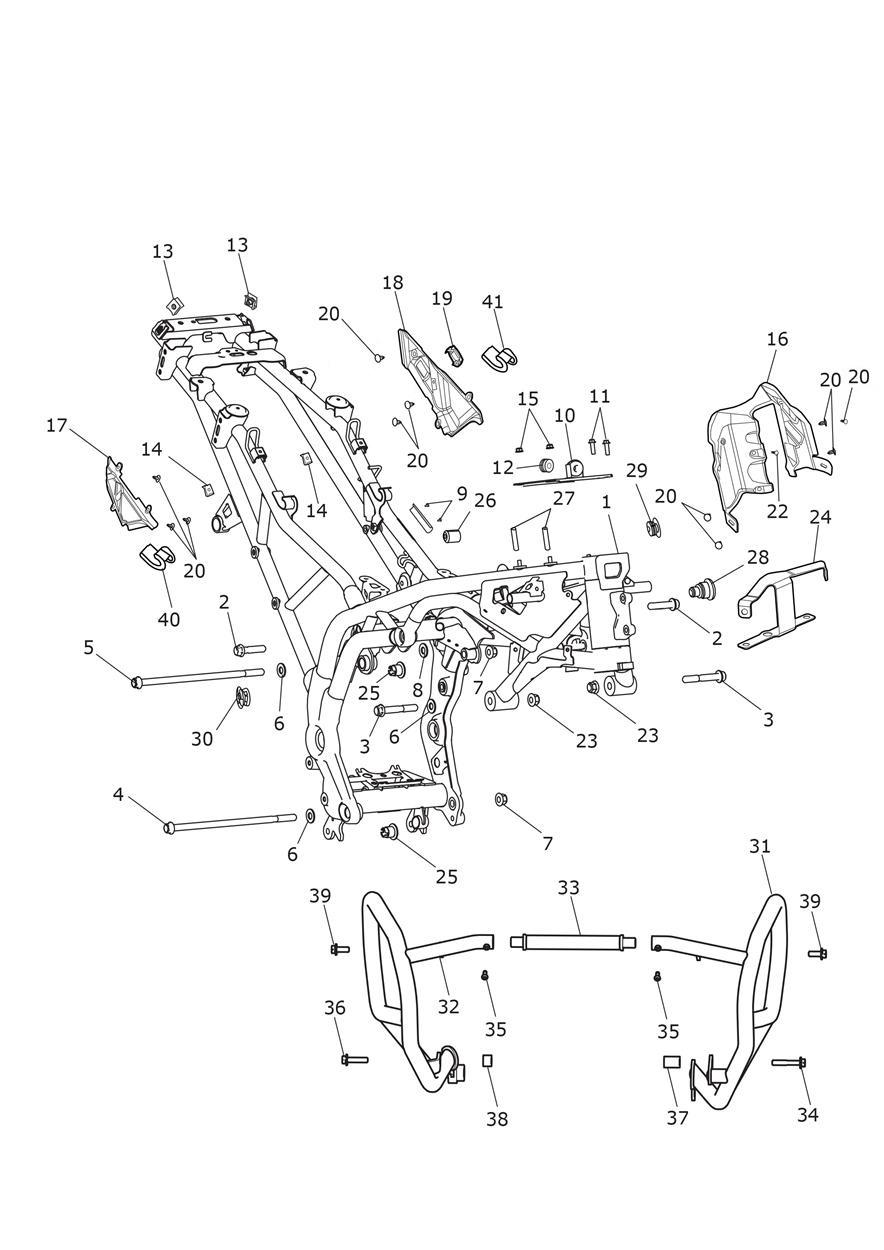Main Frame & Fittings exploded diagram