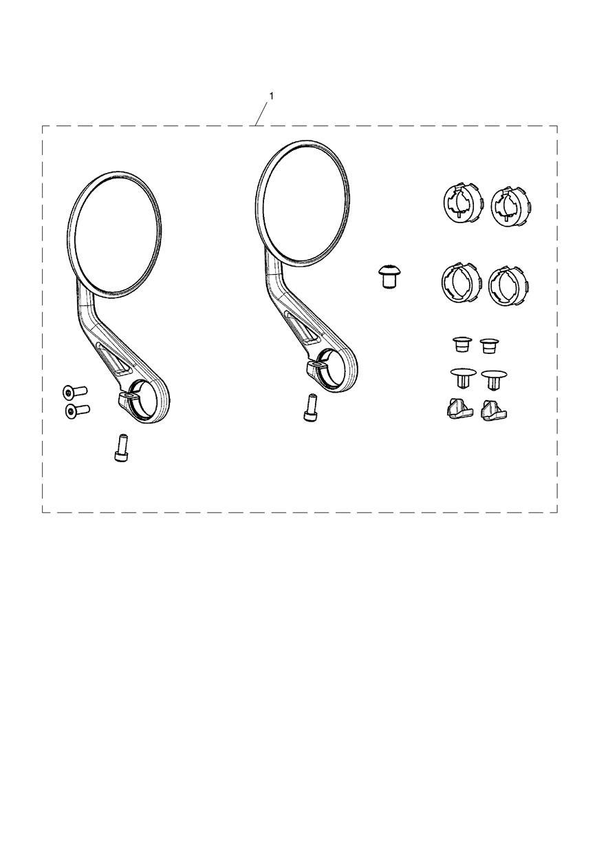 Mirrors, Pair, Bar End, Kit exploded diagram