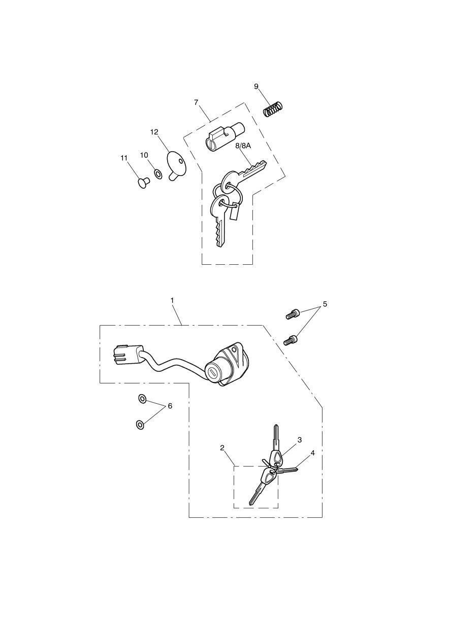 Ignition Switch & Steering Lock exploded diagram