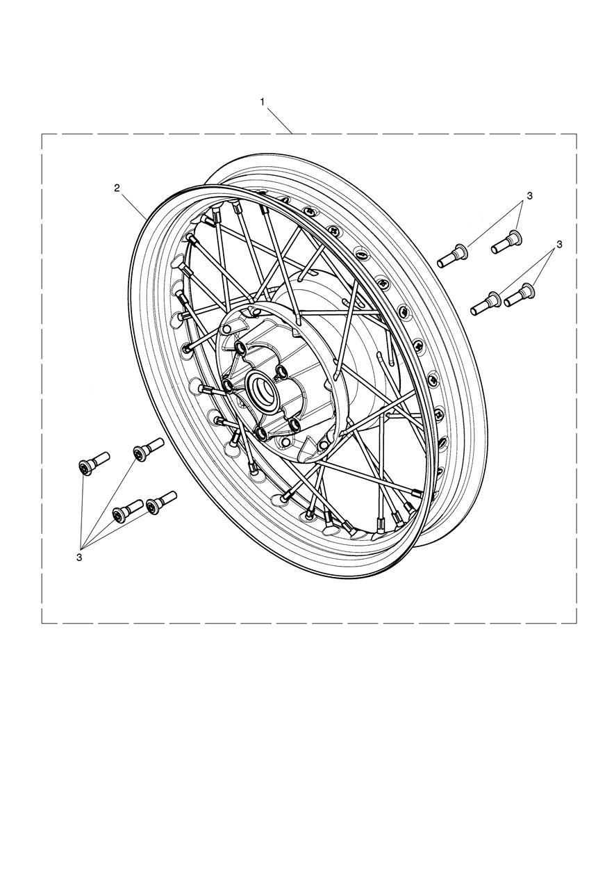 Rear Wheel Kit, Black, 16 x 3.5 exploded diagram