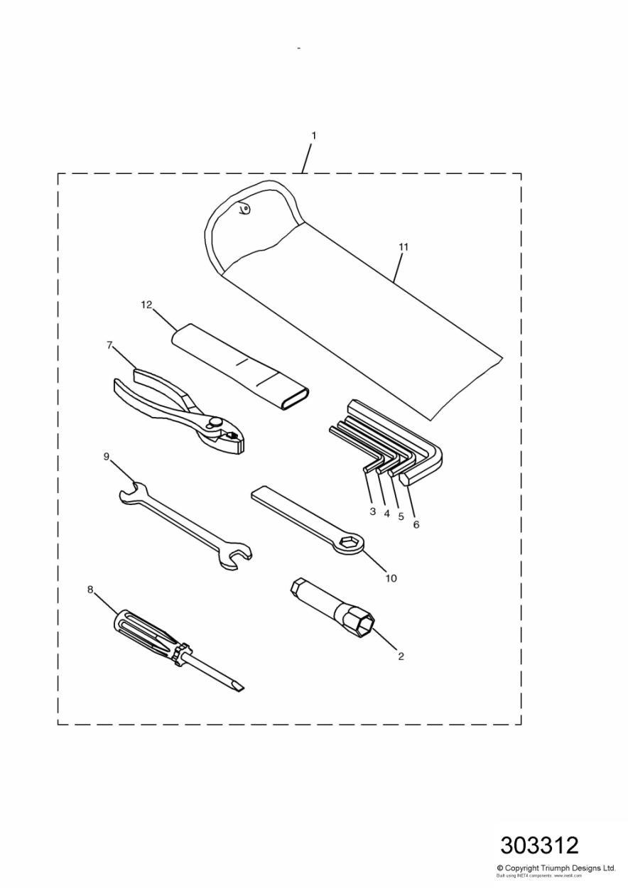 Tool Kit Double sided swingarm exploded diagram