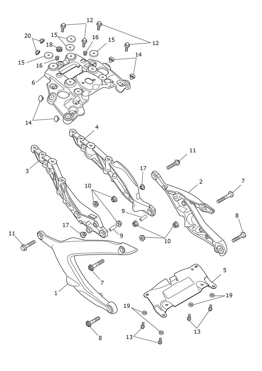 Rear Subrame exploded diagram