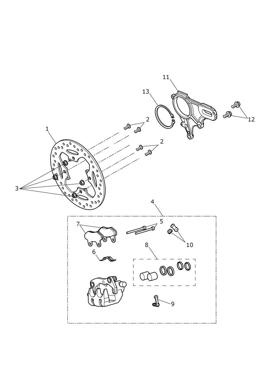 Rear Brake & Disc exploded diagram