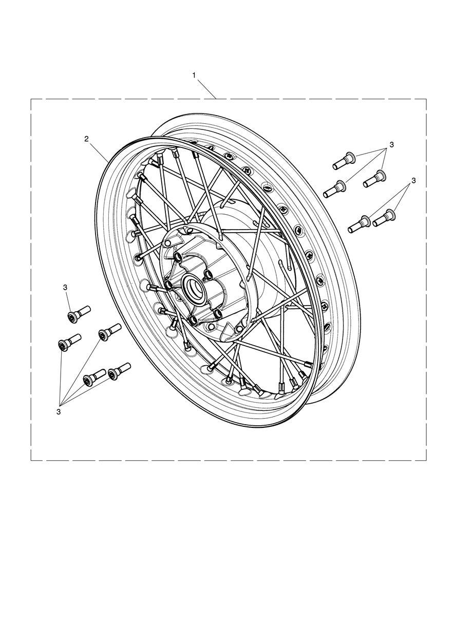 Front Wheel Kit, Black, 16" exploded diagram
