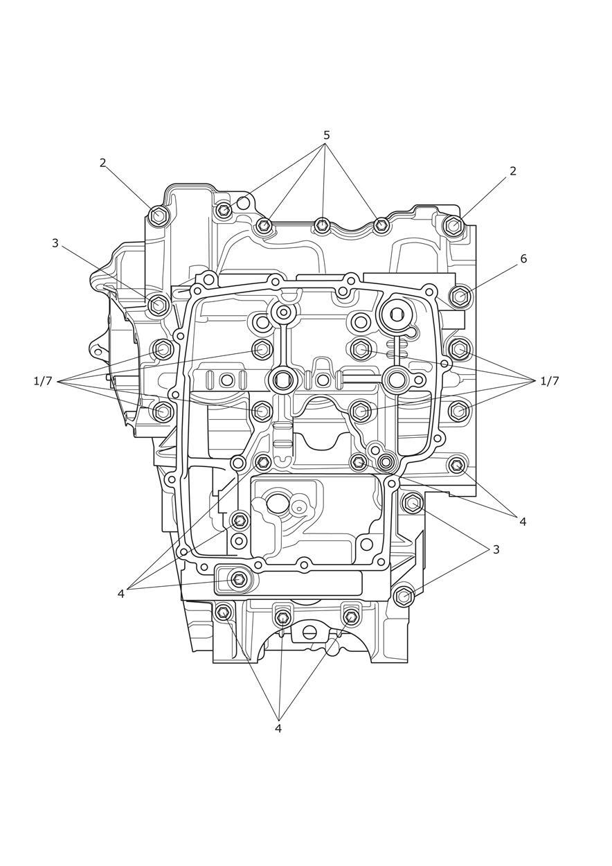 Crankcase Bolts exploded diagram