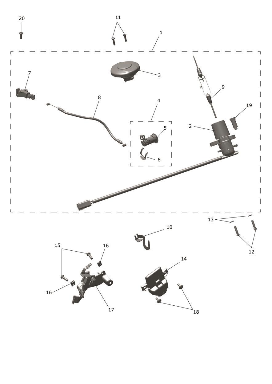 Ignition Switch & Lockset exploded diagram