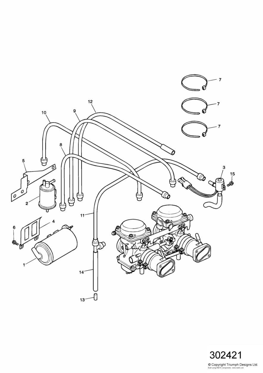 Evaporative Loss Control System California Only exploded diagram