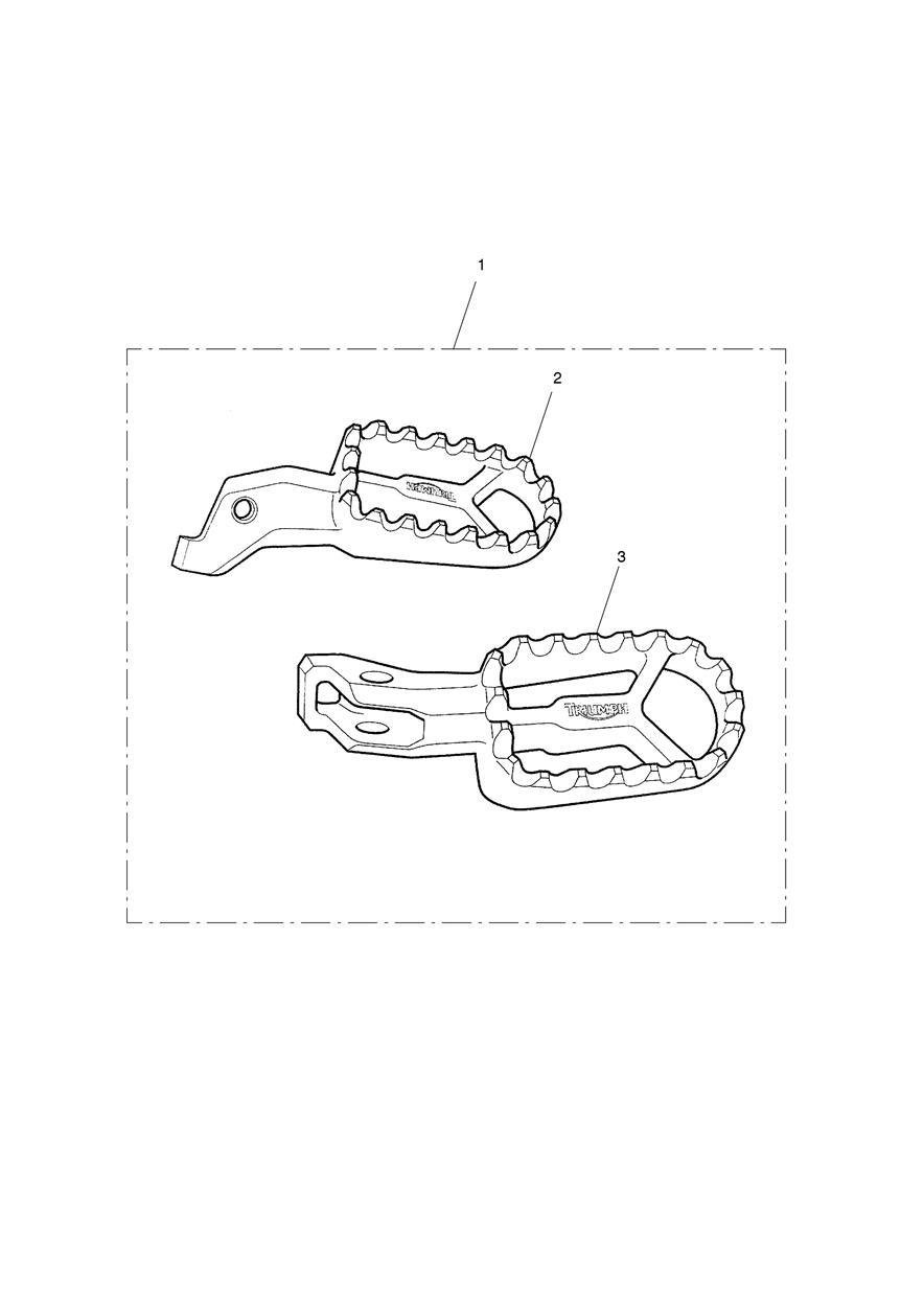Footrest Kit, Grey exploded diagram
