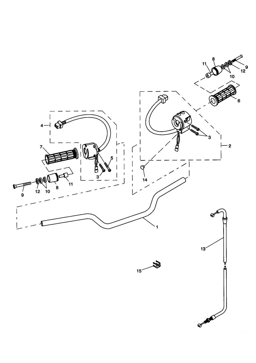 Handlebars & Switchgear exploded diagram