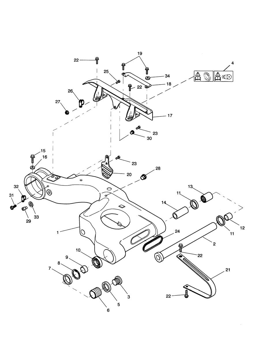 Swinging Arm Single sided swingarm exploded diagram