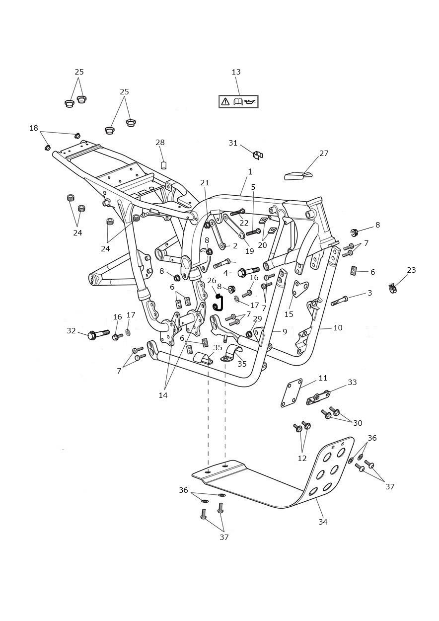 Main Frame & Fittings exploded diagram