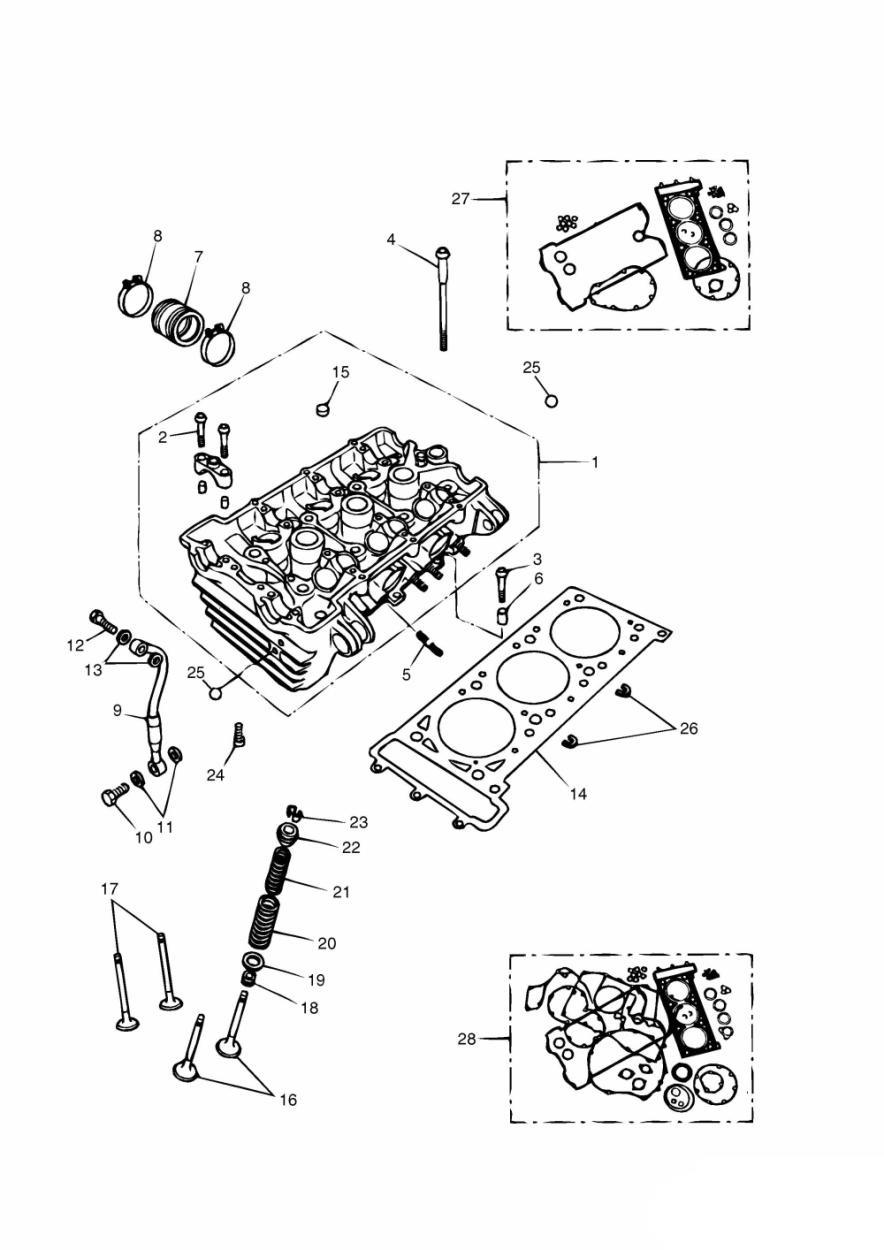 Cylinder Head and Valves exploded diagram