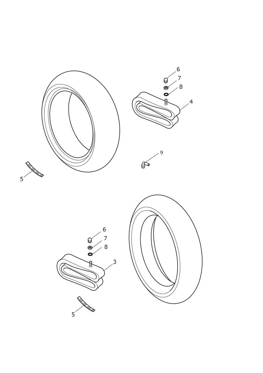 Tyres, Valves & Balance Weights exploded diagram